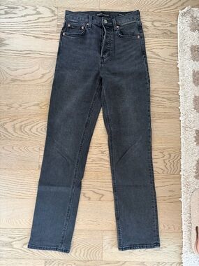 Denim Forum Women's Straight Leg Black Jeans